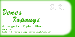 denes kopanyi business card